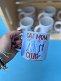 Cat Mom Club Blue Marbled Mug